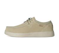 Kickback Haven - Mocasines para Hombre - Color Beige - Mocasines Estilo Mocasin - Exterior de Piel y Ante - Cordones elásticos - Suelas Acolchadas - Plantillas Forradas de Piel - Talla EU44