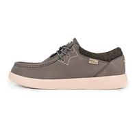 Kickback Haven - Mocasines para Hombre - Color Brown Leather - Mocasines Estilo Mocasin - Exterior de Piel y Ante - Cordones elásticos - Suelas Acolchadas - Plantillas Forradas de Piel - Talla EU44