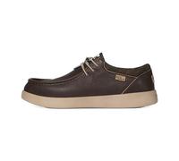Kickback Haven - Mocasines para Hombre - Zapatos Casuales Ligeros Estilo mocasín - Parte Superior de Cuero Suave y Gamuza - Cordones elásticos Ajustables - Java Full Grain Leather - EU43