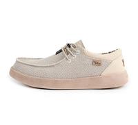 Kickback Haven Mocasines Slip-On de Hombre Estilo Sneaker - Zapatos Casual de Canvas con Cordones Elásticos - Cómodos y Elegantes para el Uso Diario en Verano - Off White, EU 42