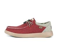 Kickback Haven Mocasines Slip-On de Hombre Estilo Sneaker - Zapatos Casual de Canvas con Cordones Elásticos - Cómodos y Elegantes para el Uso Diario en Verano - Red, EU 44