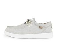 Kickback Haven Mocasines Slip-On de Hombre Estilo Sneaker - Zapatos Casual de Lino con Cordones Elásticos - Cómodos y Elegantes para el Uso Diario en Verano - Natural, EU 44