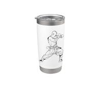 Kickboxing Boy Sketch Vaso térmico de acero inoxidable de doble pared