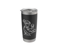 Kickboxing Girl Line Art Savate Vaso térmico de acero inoxidable de doble pared