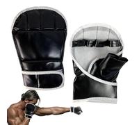 Kickboxing Gloves Half Finger, Open Palm Sparring Gloves, Mixed Martial Arts Glove, Adjustable Grappling Boxing Accessory for Men Women Training MMA Muay Thai, 8.07x5.51 Inches