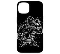 Kickboxing Guy Line Art Karate para niños Carcasa para iPhone 13