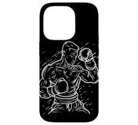 Kickboxing Guy Line Art Karate para niños Carcasa para iPhone 14 Pro
