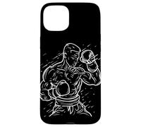 Kickboxing Guy Line Art Karate para niños Carcasa para iPhone 15 Plus