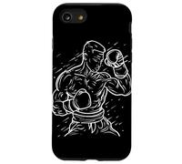 Kickboxing Guy Line Art Karate para niños Carcasa para iPhone SE (2020) / 7 / 8