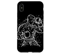 Kickboxing Guy Line Art Karate para niños Carcasa para iPhone XS Max