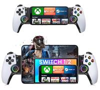 KICKDOT Controlador de teléfono inalámbrico para iPhone/Android/iPad mini con palanca de mando Hall, controlador de juegos móvil LED para iOS compatible con Xbox Cloud, Steam Link, GeForce Now, Arcade