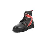 Kickers Kick Fabulous, Botas de Combate Mujer, Negro y Rojo, 39 EU