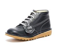Kickers Kick Hi Cremallera Niños Azul Marino/Blanco Cuero Botas-UK 11 Niños/EU 29