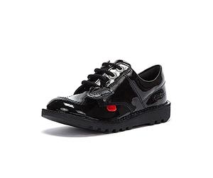 Kickers Kick LO Youth Patent Leather Shoes Black 31 (UK 12.5 Junior)