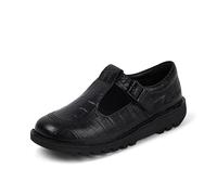 Kickers Kick T Bar - Zapatos de Piel de cocodrilo para Mujer, Color Negro, Talla 6, Black, 39 EU