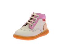 Kickers Kickiconic, Botas Cortas al Tobillo Unisex niños, Blanco Rotura Rosa Coral, 22 EU