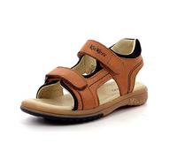 Kickers Platino Sandalias con punta abierta para Niños, Marrón Camel, 32 EU