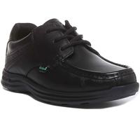 KICKERS Reasan Encaje 3 Ojo Cordones Zapatos Para Adolescente Negro Talla UK 3 -