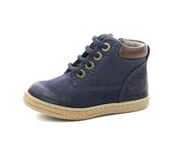 Kickers Tackland, Oxford Plano Unisex bebé, Azul Marino, 21 EU