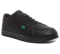 Kickers Tovni Juventud Edredón Cuero Zapatos de Colegio en Negro Talla UK 3-6