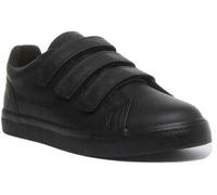 Kickers Tovni Viaje Juventud Tres Correas Cuero Calzado Escolar Negro Talla UK 3