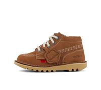 Kickers Unisex Kids Kick Hi Classic Ankle Boots with Zip | Extra Comfortable | Added Durability | Premium Quality, Tan Light Cream, 27 EU
