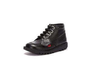 Kickers Unisex Kids Kick Hi Classic Ankle Boots with Zip | Extra Comfortable | Added Durability | Premium Quality, Black, 1 UK Child