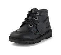 Kickers Unisex Kids Leather Alternative Kick Hi Classic Ankle Boots with Zip | Plant Based Material | Extra Comfortable | Added Durability | Premium Quality, Black, 6 UK Child