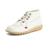 Kickers Unisex Leather Alternative Kick Hi Classic Ankle Boots | Plant Based Material | Extra Comfortable | Added Durability | Premium Quality, White, 37 EU