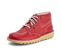 Kickers Unisex Leather Alternative Kick Hi Classic Ankle Boots | Plant Based Material | Extra Comfortable | Added Durability | Premium Quality, Red, 41 EU