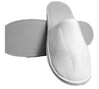 KICKKICK® 10 Pares de Zapatillas Desechables - Pantuflas para Invitados Blancas Cerradas - Talla Única para Hombres y Mujeres - Empaquetadas por Par - Sets de Cortesía Hotel, SPA, Habitación, Viajes