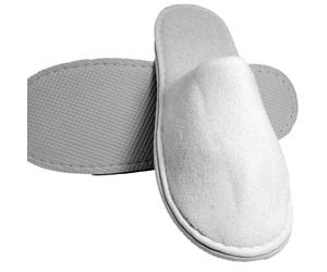 KICKKICK® 10 Pares de Zapatillas Desechables - Pantuflas para Invitados Blancas Cerradas - Talla Única para Hombres y Mujeres - Empaquetadas por Par - Sets de Cortesía Hotel, SPA, Habitación, Viajes