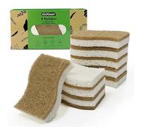 KICKLEEN Paquete de 9 esponjas de Cocina Naturales biodegradables, Esponja compostable de celulosa y Coco y Nogal, esponjas ecológicas y sostenibles para Platos