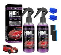 Kicklo Ceramic Coating, 3 in 1 Quick Car Ceramic Coating Spray, Rapid Paint Sealant Spray, High Protection Car Scratch Nano Repair Wax, Ultimate Kit for Cars, For All Cars (2Pcs)