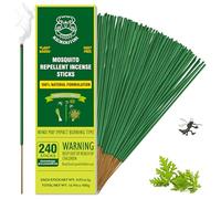 KICKOUTOR Repelente de mosquitos para patio al aire libre, 240 varillas de incienso de citronela natural, sin DEET, aceite de citronela, control de mosquitos para interiores, patio, viajes, camping