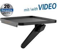Kickstand-style tv shelf loads up to 6 kg, easy installation: no tools