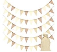 KICNIC Guirnalda banderines Exterior Impermeable, 5pcs habitación Infantil, 20M 60 banderines, decoración cumpleaños Boda Fiesta Carnaval (Beige Marrón)