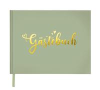 KICNIC Libro Firmas Boda, 72 Páginas Libro de Firmas Boda en Blanco, Portada Libros de Visitas con Título Dorado, Álbum Fotos para Boda de Los Novios, Aniversario, Bautizo, Fiesta del bebé (Verde)