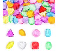 KICNIC Piedras preciosas para niños, 100 unidades, diamantes de colores, 8 formas, para regalos de cumpleaños infantiles, búsqueda del tesoro, boda, relleno de jarrones, decoración de mesa