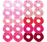 KICOSY 20 coleteros rosas para el cabello a granel para mujer, coleteros de satén para niñas, accesorios para el cabello rosa, regalo del día de San Valentín, regalos de niña rosa