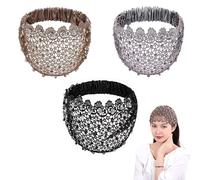 KICPUK 3 diademas de encaje vintage para mujer, elegantes diademas anchas con adornos florales y perlas para uso diario, bodas y ocasiones especiales