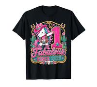 Kid 1 Years Old Western Unicorn Dabbing 1st Birthday Cowgirl Camiseta