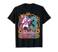 Kid 3 Years Old Western Unicorn Dabbing 3rd Birthday Cowgirl Camiseta