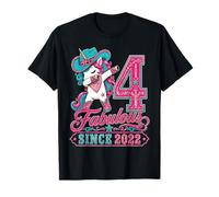 Kid 4 Years Old Western Unicorn Dabbing 4th Birthday Cowgirl Camiseta
