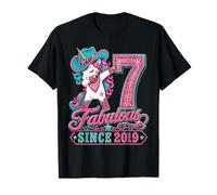 Kid 7 Years Old Western Unicorn Dabbing 7th Birthday Cowgirl Camiseta