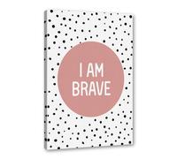 Kid Affirmations Encourage Quotes - Lienzo decorativo para pared, diseño con texto en inglés "I Am Loved Kind, Strong, Smart Brave, único, digno y capaz, impresiones suficientes, decoración para