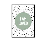 Kid Affirmations Encourage Quotes - Póster de lienzo para pared, diseño con texto en inglés "I Am Loved Kind, Strong, Smart Brave, único, digno, suficiente, capaz, impresiones, decoración para