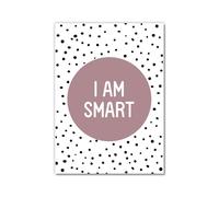 Kid Affirmations - Póster de lienzo para pared, diseño con texto en inglés "I Am Loved Kind, Strong, Smart Brave, único, digno, suficiente, capaz, impresiones, decoración para habitación de niños
