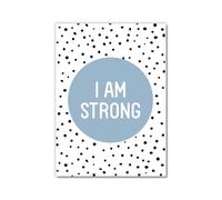 Kid Affirmations - Póster de lienzo para pared, diseño con texto en inglés "I Am Loved Kind, Strong, Smart Brave, único, digno y capaz, impresiones suficientes, decoración para habitación de niños y