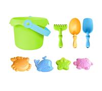 Kid Beach Toys, Lightweight Sand Castle Building Kit, Sandbox Toy Set with Bucket, Molds, and Shovels, Perfect for Outdoor, School, Kindergarten, Beach, Backyard Play, 9.5x13cm Pink Green